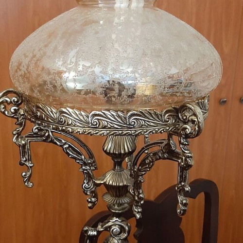 Two vintage metal table lamps