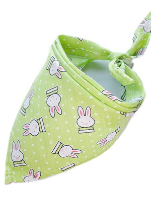 Dog bandana Groovy Style Green Rabbit XL new cotton green with rabbits