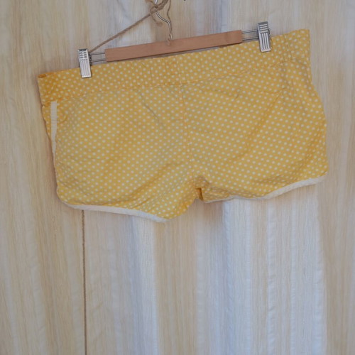 Yellow polka dot shorts, size L-XL