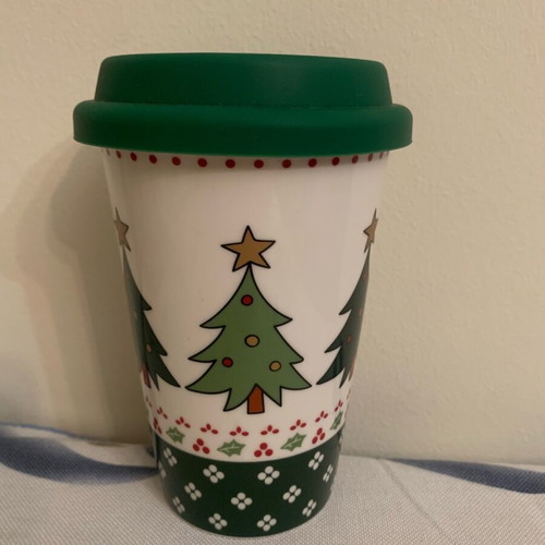Marva Christmas porcelain mug with silicone lid 390 ml new