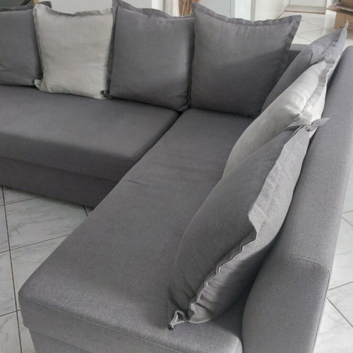 Modello corner sofa with cushions, grey, semi-waterproof fabric
