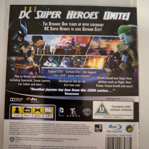 Lego Batman 2 DC Super Heroes PS3 game used, very good condition