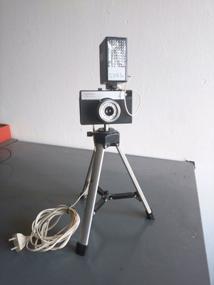 Smena 8M vintage camera used, package with flash and tripod