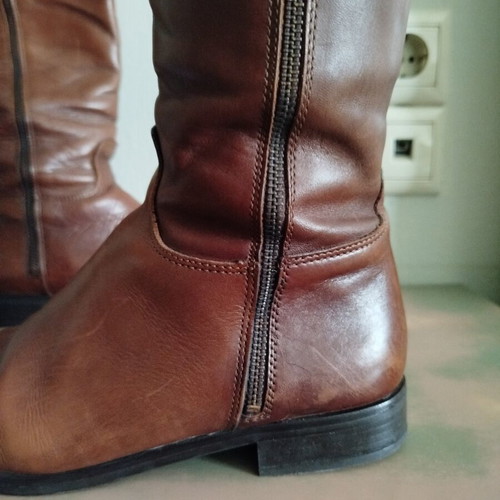 Spanish leather riding boots, brown, size 39, new