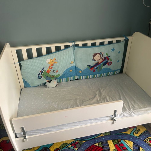 Convertible baby cot used, crib to toddler bed