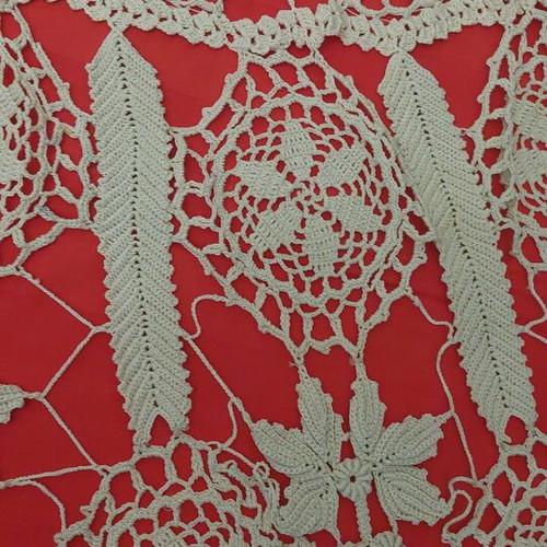 Handmade crochet round tablecloth new with grapes