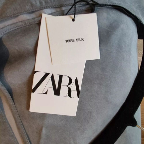 Zara silk dress grey new, 100% silk