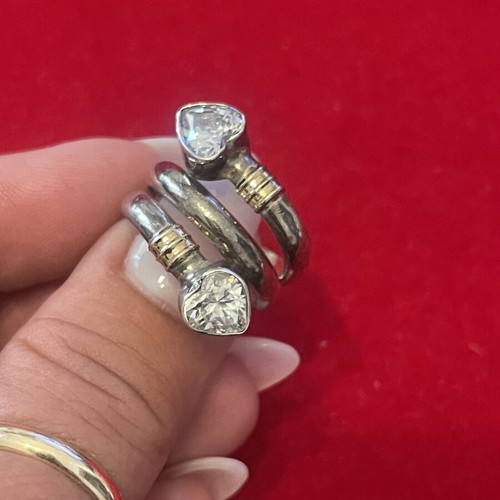 925 Silver Gold Ring size 55