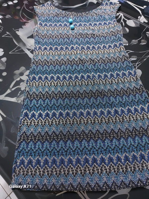 Mini elastic dress like new with silver thread S/M