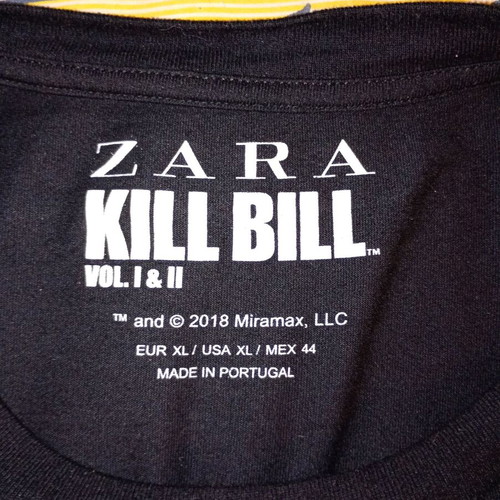 Kill Bill T-shirt Zara new, black and yellow, XL