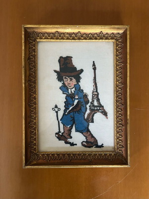 Χειροποίητος vintage πίνακας μεταχειρισμένος με κύριο στο Παρίσι
