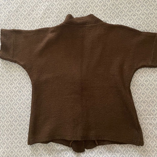 Woolnet short-sleeve cardigan like new, dark brown