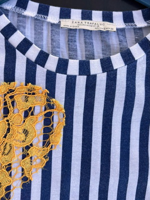 Zara women's short-sleeve blouse like new, nautical design, size S