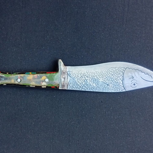 Hunting knife used, fish-shaped, 26.5 cm