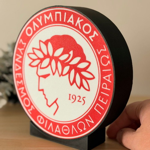 3D Printed Stand Olympiakos Logo 18x17cm