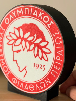 3D Printed Stand Olympiakos Logo 18x17cm