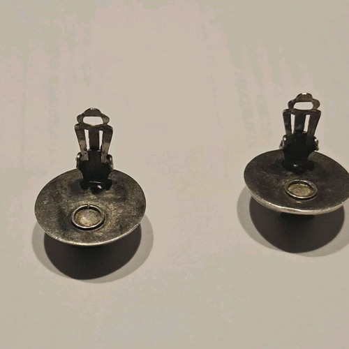 Silver 925 clip on earrings minimalist, like new, antique style