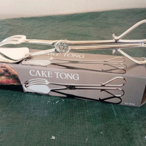 Silver-Plated Cake Serving Tongs Vintage, new