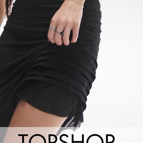 Topshop asymmetrical black skirt like new, size L