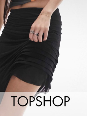 Topshop asymmetrical black skirt like new, size L