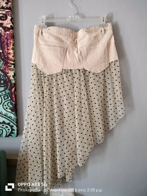 Skirt denim with tulle like new, white, size L