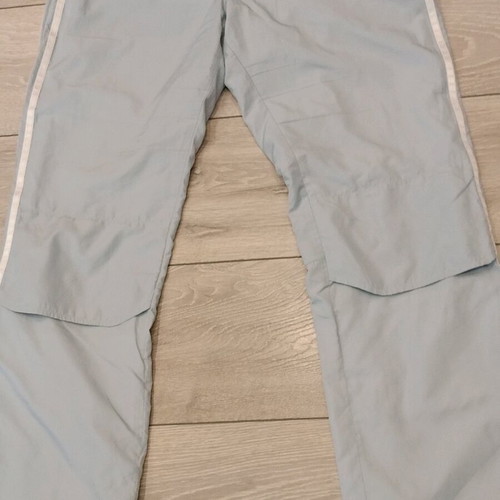 Adidas vintage track pants ice blue with white stripes, used