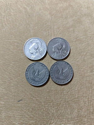 20 Drachma Coins Used, Pack of 4, 1973