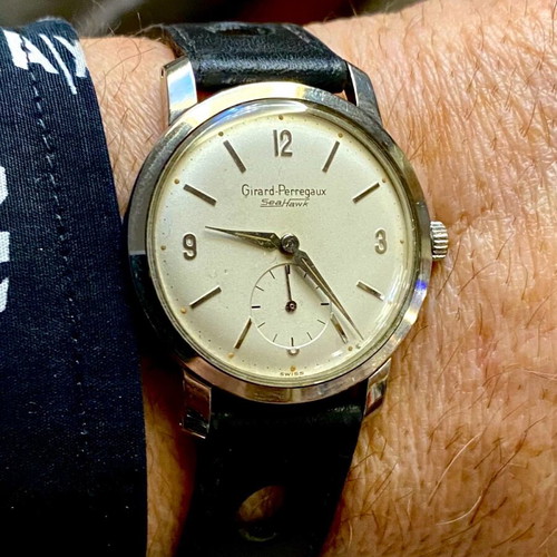 Girard Perregaux Seahawk mechanical 1950s watch used 34mm