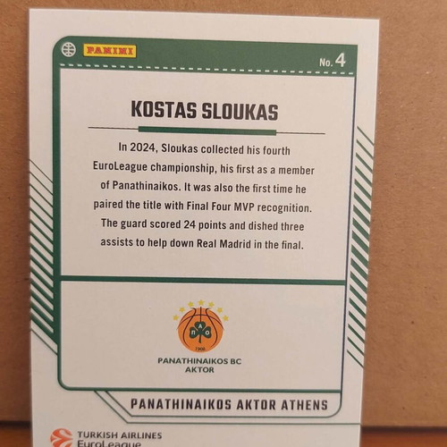 Donruss Prizm Euroleague Kostas Sloukas 25th Anniversary card pack 2024-25 new