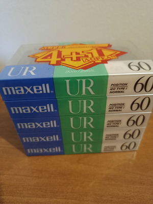 Κασέτες ήχου Maxell UR60 πακέτο 5 καινούργιες σφραγισμένες