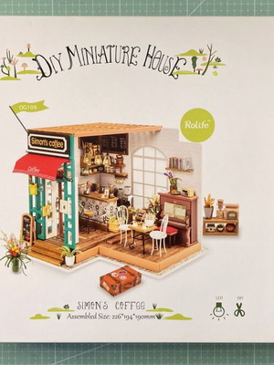 Rolife Simon's Coffee DIY wooden cafe set new