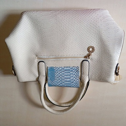White bag with blue detail like new