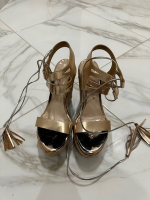 Sante platform sandals used, bronze, size 37