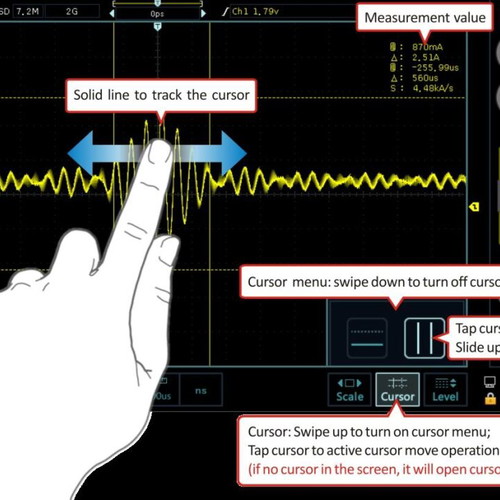 Touch Oscilloscope 100MHz 2 Channels Tablet New