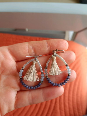 Dangling earrings like new, gray