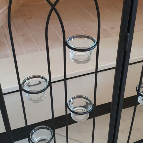 Decorative Fireplace Screen made of solid iron with 12 glass candle holders new