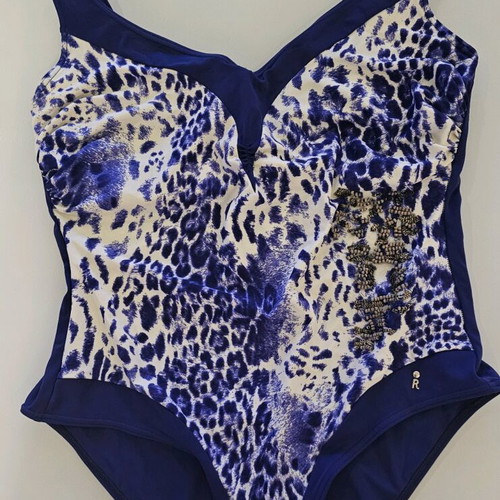 Red Point Leopard One-Piece Swimsuit like new with embroidery