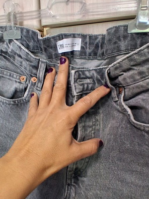 Zara high-waisted jeans like new, gray size M