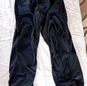 Μαύρο νάιλον baggy παντελόνι