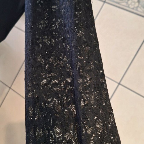 Black women's blouse with lace sleeves used XL