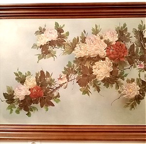 Πίνακας ζωγραφικής με θέμα πολύχρωμα λουλούδια