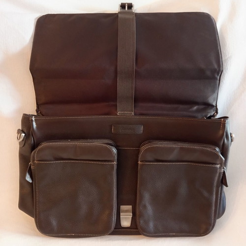 Filofax leather bag like new, dark brown, laptop up to 15.4 inches