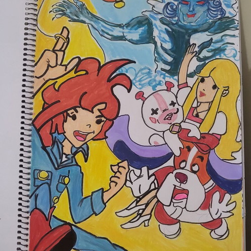 Watercolor cartoons new, with marker, size 29×39