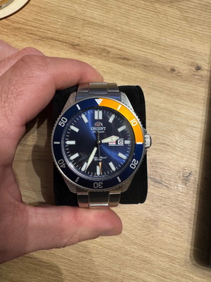 Orient Kanno Diver Automatic Watch used, blue dial, day-date, 200m