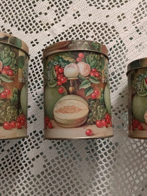 Tin Canistel vintage μεταλλικά κουτιά αποθήκευσης, σετ 3