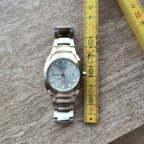 Adidas wristwatch, white and silver