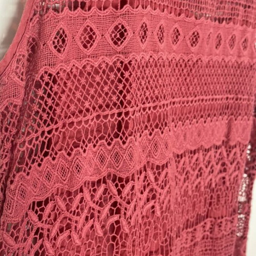 Massimo Dutti mini lace knit dress coral color like new