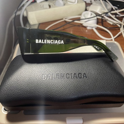 Balenciaga BB0328S green recycled acetate sunglasses new