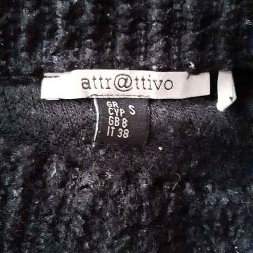 Attrattivo long loose rib knit blouse dress used black gray