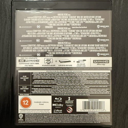 Batman Dark Knight Trilogy 4K Ultra HD Blu-Ray set like new with Greek subtitles